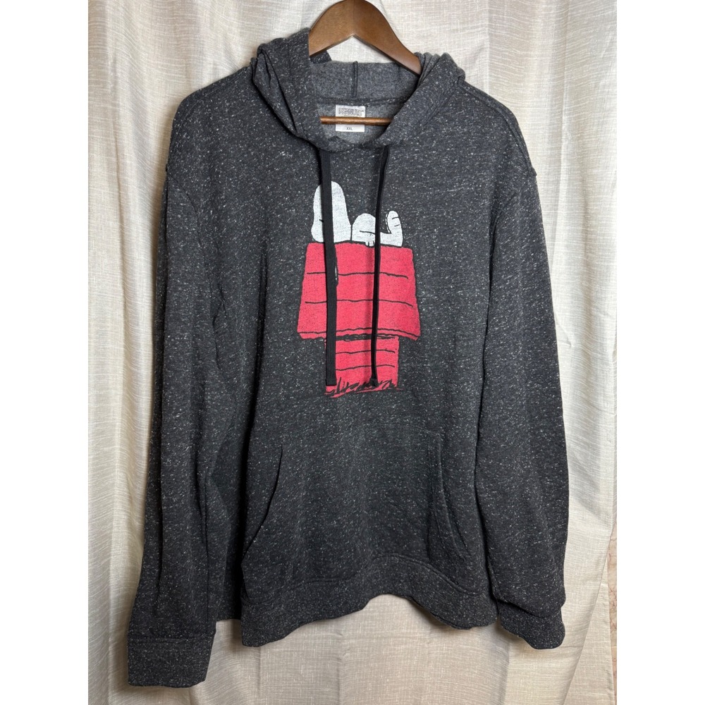 Peanuts Snoopy Dog House Hoodie Charcoal Heather XXLarge Graphic Pullover